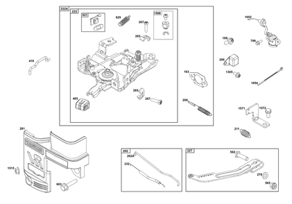 Controls Group Diagram and Parts List for 12V332-0126-F1 100000 - 19Z999 Briggs and Stratton Engine